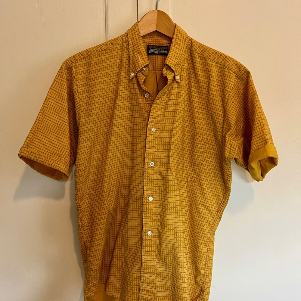 Vintage Yellow Checkered Men's Shirt
